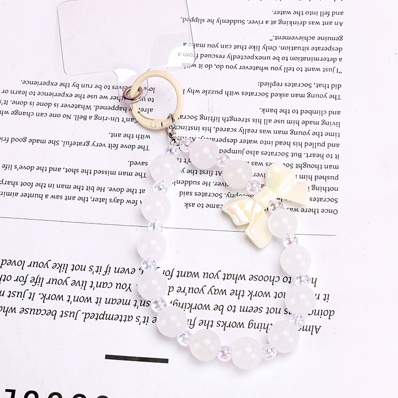 Clear White Jade Bow Tie Phone Charm