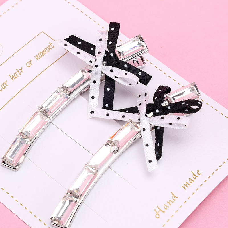 Korean Style Zircon Bow Duckbill Hair Clip Alloy Code 4010402785
