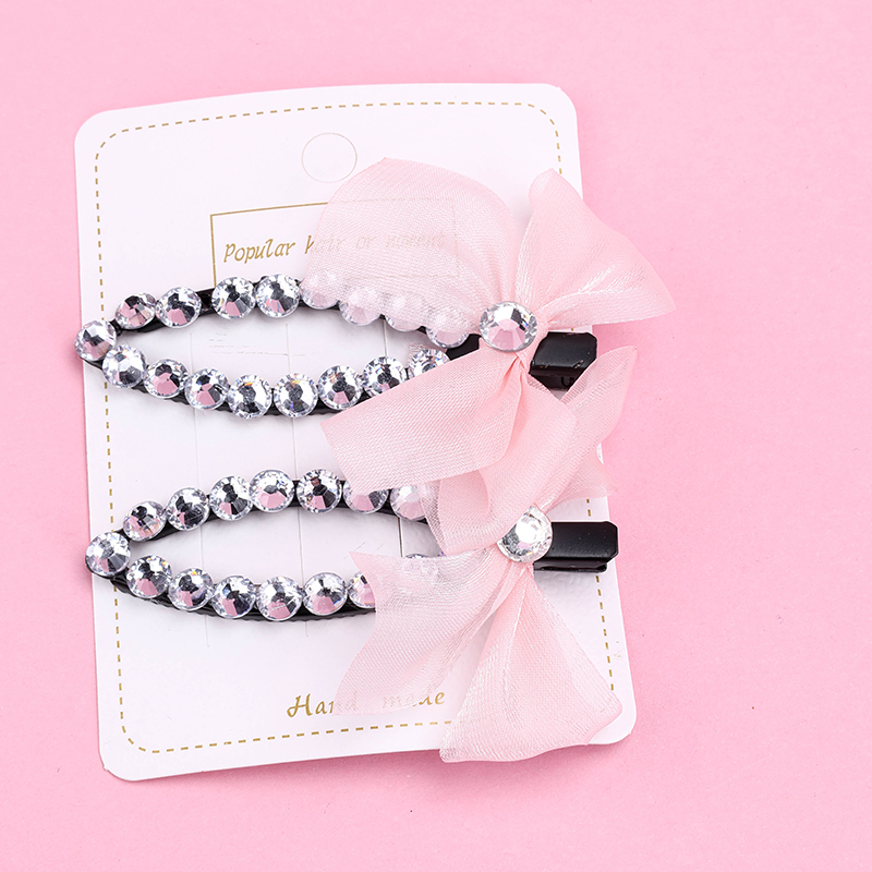 New Box Zircon Bow Duckbill Hair Clip Alloy Code 4010402787