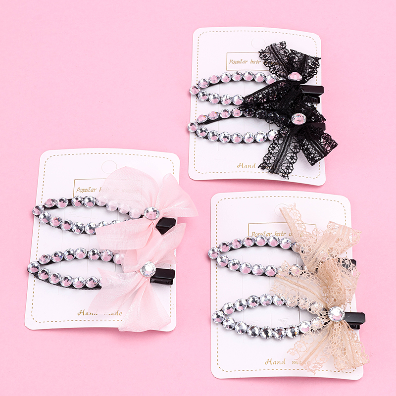 New Box Zircon Bow Duckbill Hair Clip Alloy Code 4010402787