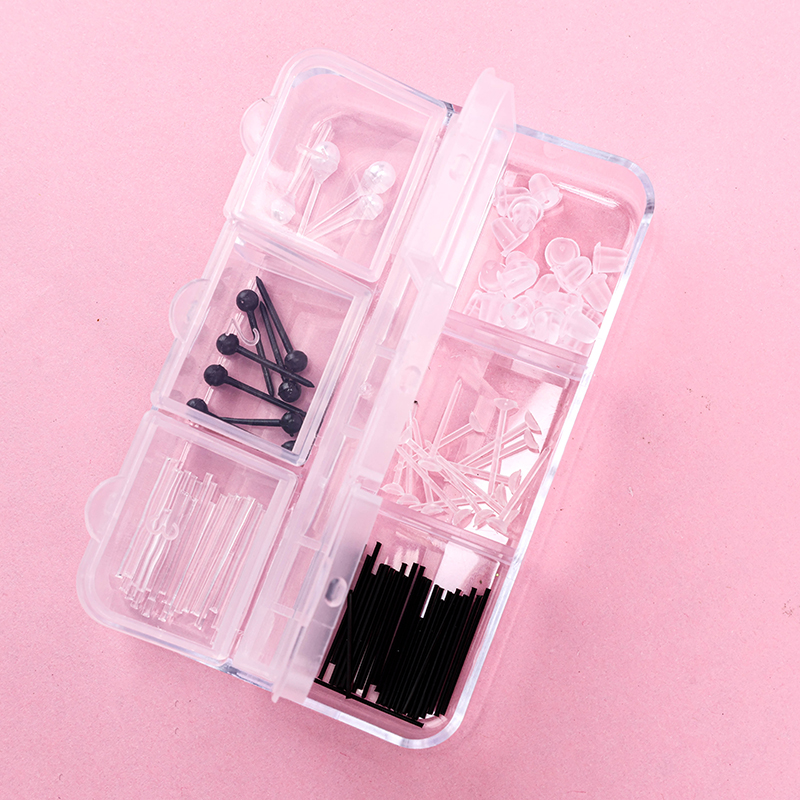6 Grid Ear Stud Set Resin Plastic 4020101145