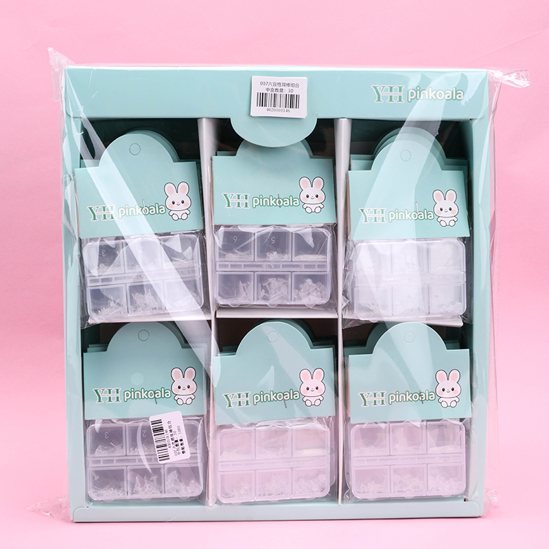 6 Grid Ear Stud Set Resin Plastic 4020101146