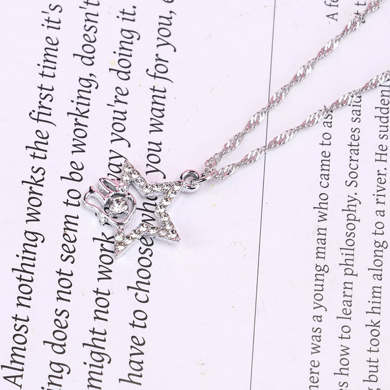 Rhinestone Hollow Star Necklace