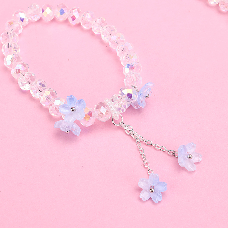 Peach Blossom Tassel Crystal Bracelet Glass 4021001242