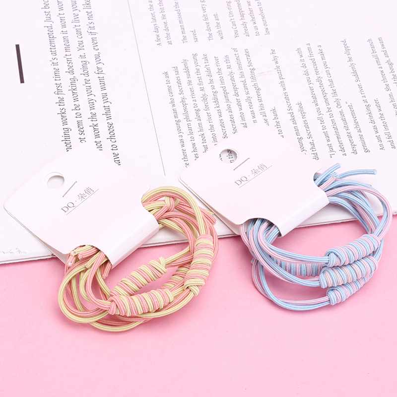 Four Color Knotted Tangled Hair Tie