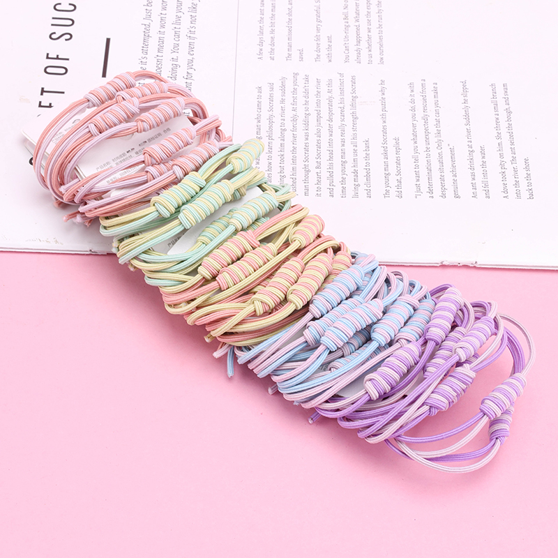 Four Color Knotted Tangled Hair Tie