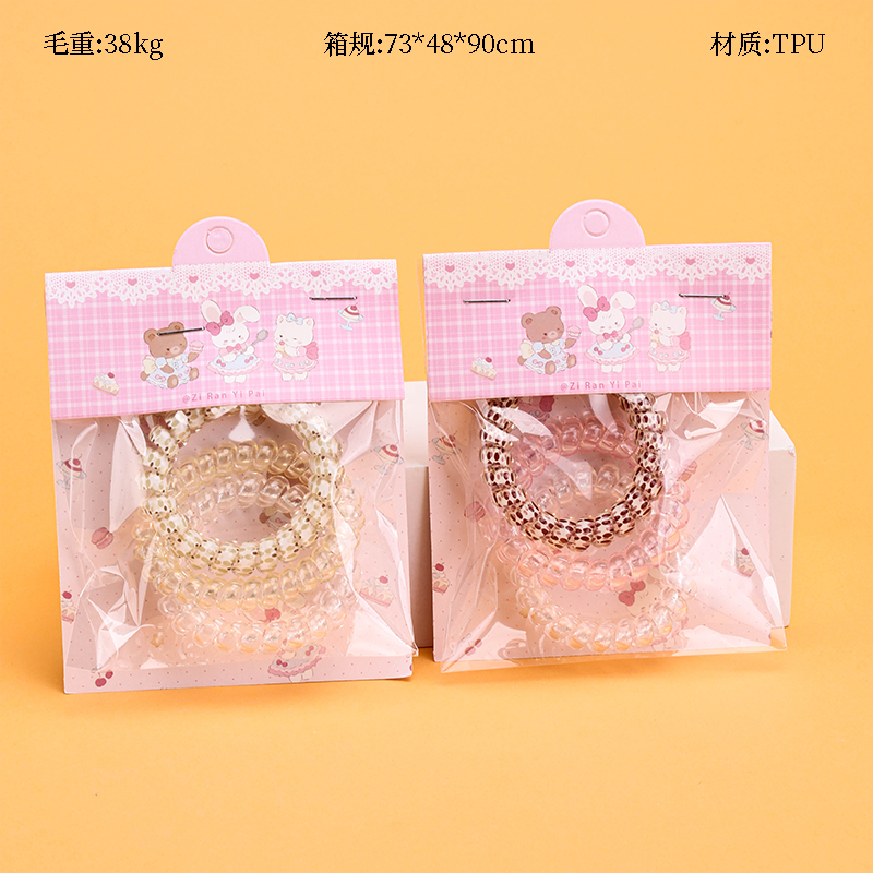 Boxed Three Dot Phone Line Hair Tie