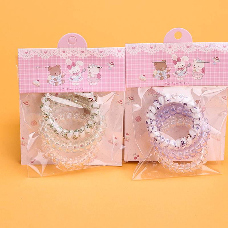 Boxed Butterfly Print Telephone Hair Tie