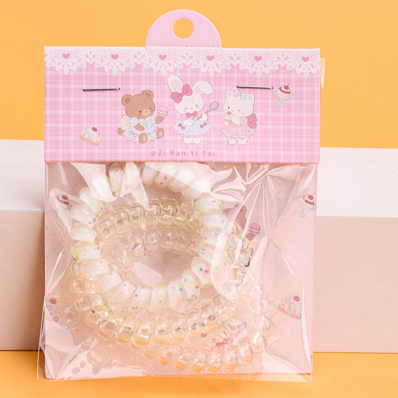 Boxed Three Color Wave Dot Hair Tie