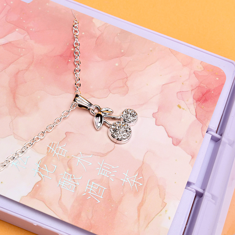 Rhinestone Cherry Necklace