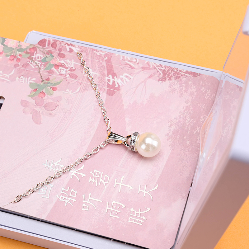 GXL-552 Alloy Rhinestone Pearl Necklace