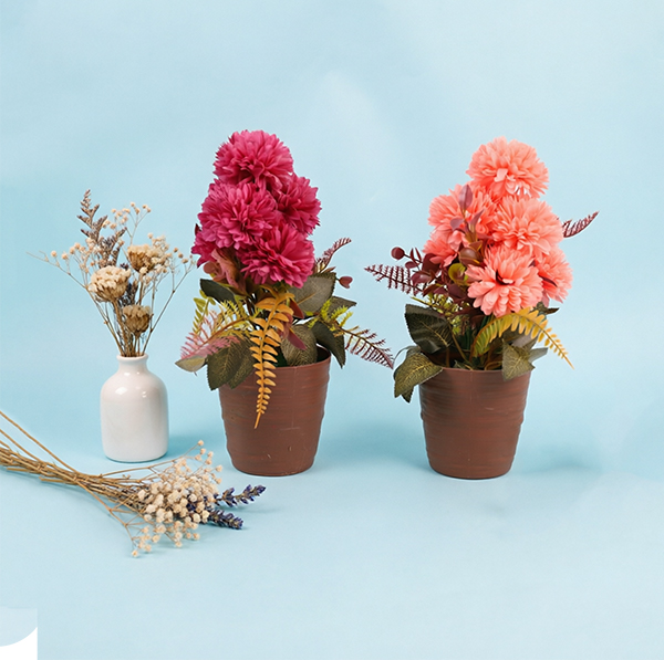 Autumn No.5 Mixed Artificial Flower Potted Plant Plastic Fabric