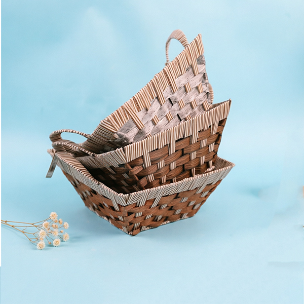 Antique Double Handle Square Basket