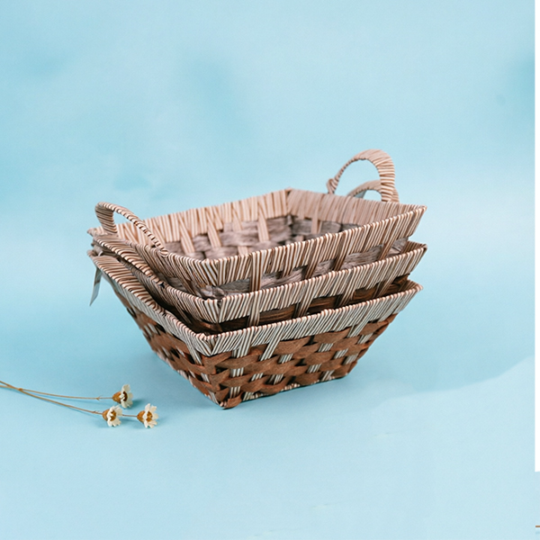 Antique Double Handle Square Basket