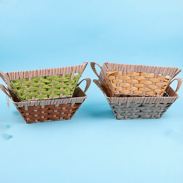 Antique Double Handle Rectangular Basket