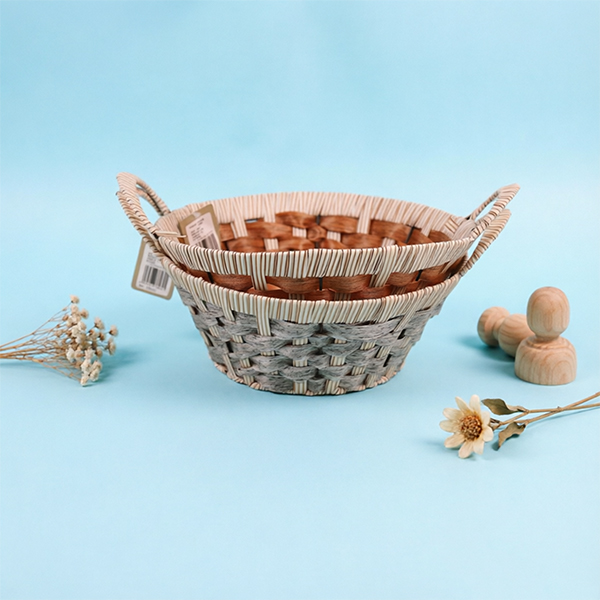 Antique Double Handle Round Basket