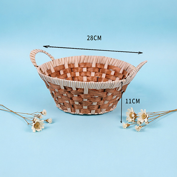 Antique Double Handle Round Basket