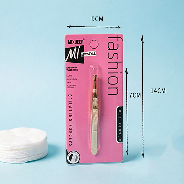 HS-127 Slanted Single Rose Gold Eyebrow Tweezer Stainless Steel