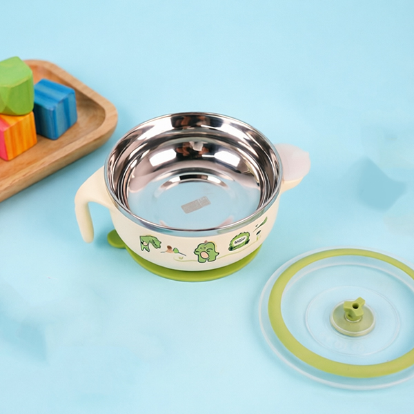 JD261 Korean Style Kids Sealed Water Injection Bowl 300mL 304 Stainless Steel