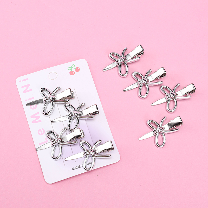 Four Bow Seamless Duckbill Hair Clip Alloy Card Pack 4010402733