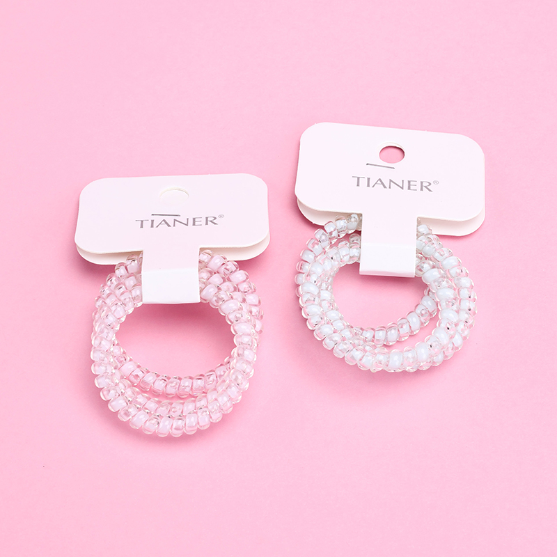Boxed Three Jelly-Colored Spiral Hair Ties