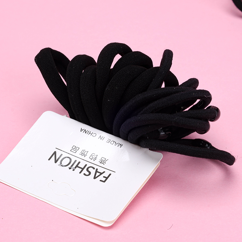 Elevator Black Bead Elastic Hair Band 7 8
