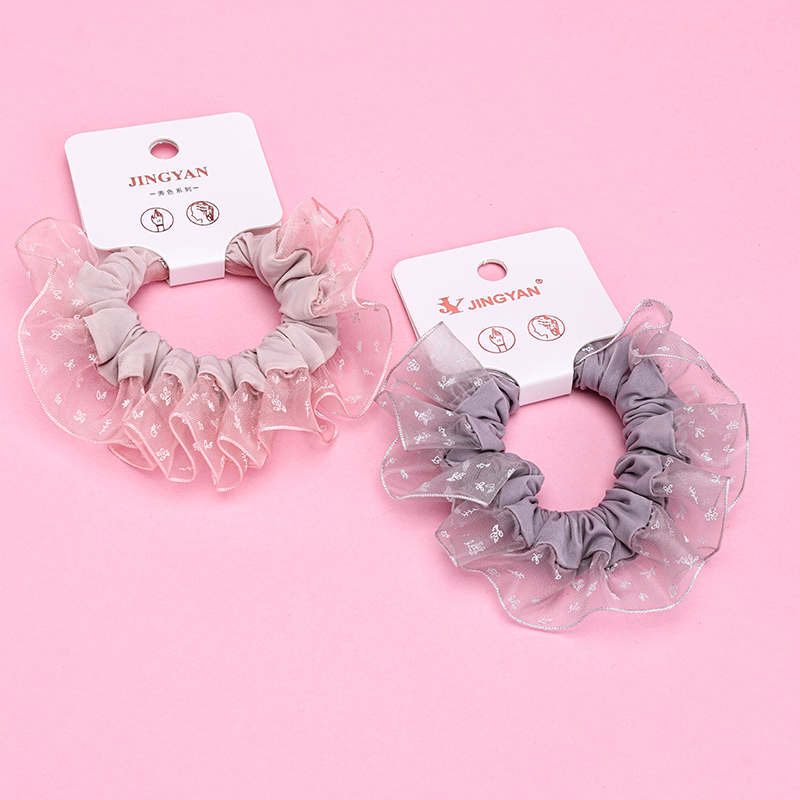 Boxed Single Printed Yarn Edge Soft Cloth Hair Ring