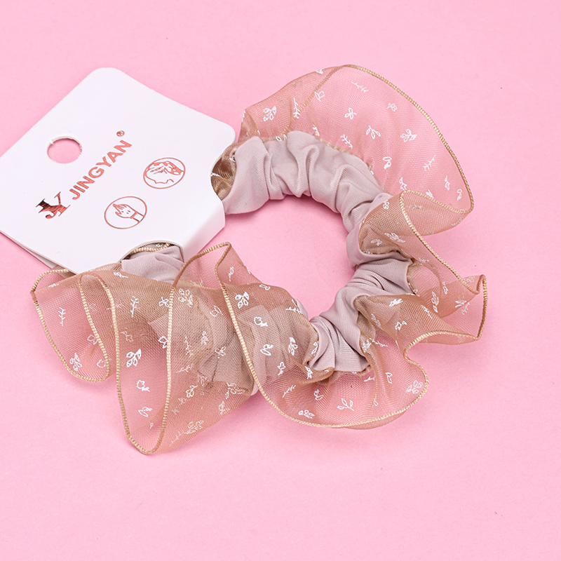 Boxed Single Printed Yarn Edge Soft Cloth Hair Ring