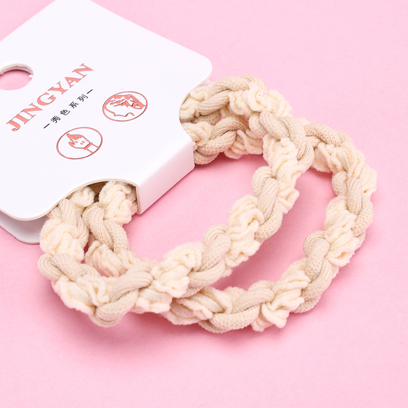 Boxed Two Milk Braided Elastic Hair Bands