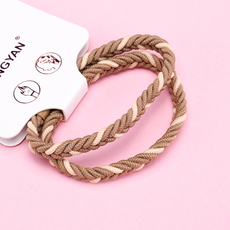 Boxed Two Cream Woven Elastic Hair Bands