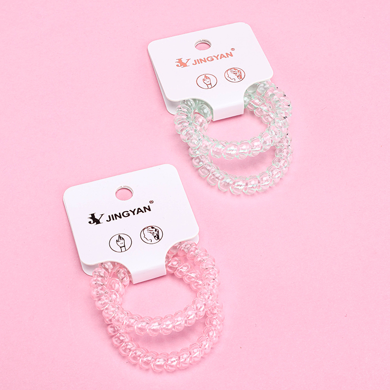 Boxed Two Candy Transparent Spiral Hair Ties