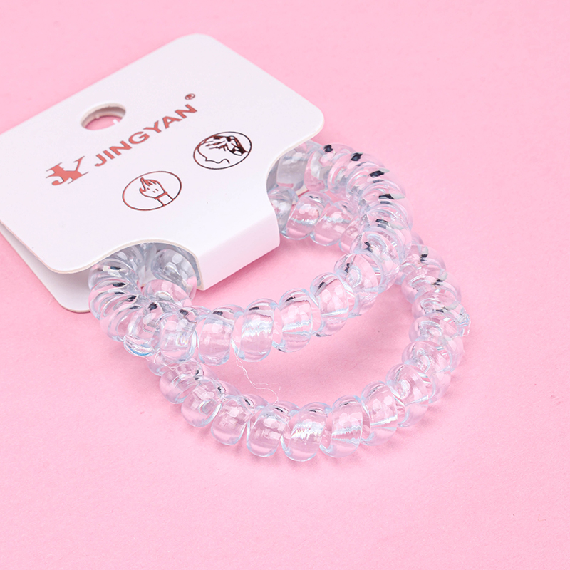 Boxed Two Candy Transparent Spiral Hair Ties