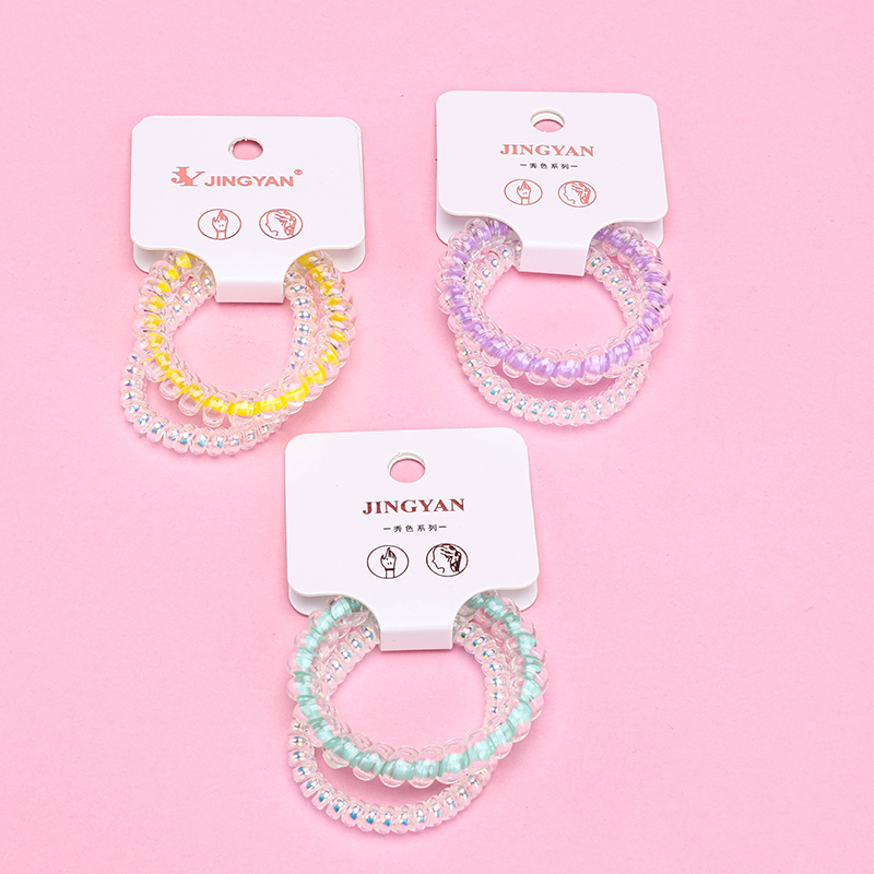 Boxed Mermaid Transparent Spiral Hair Tie
