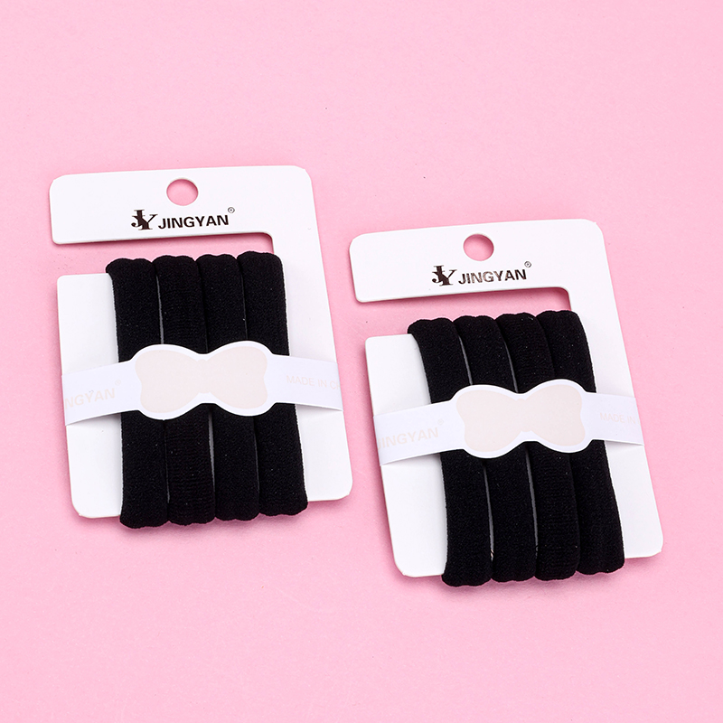 Boxed Four Black Wide Cotton Hair Bands