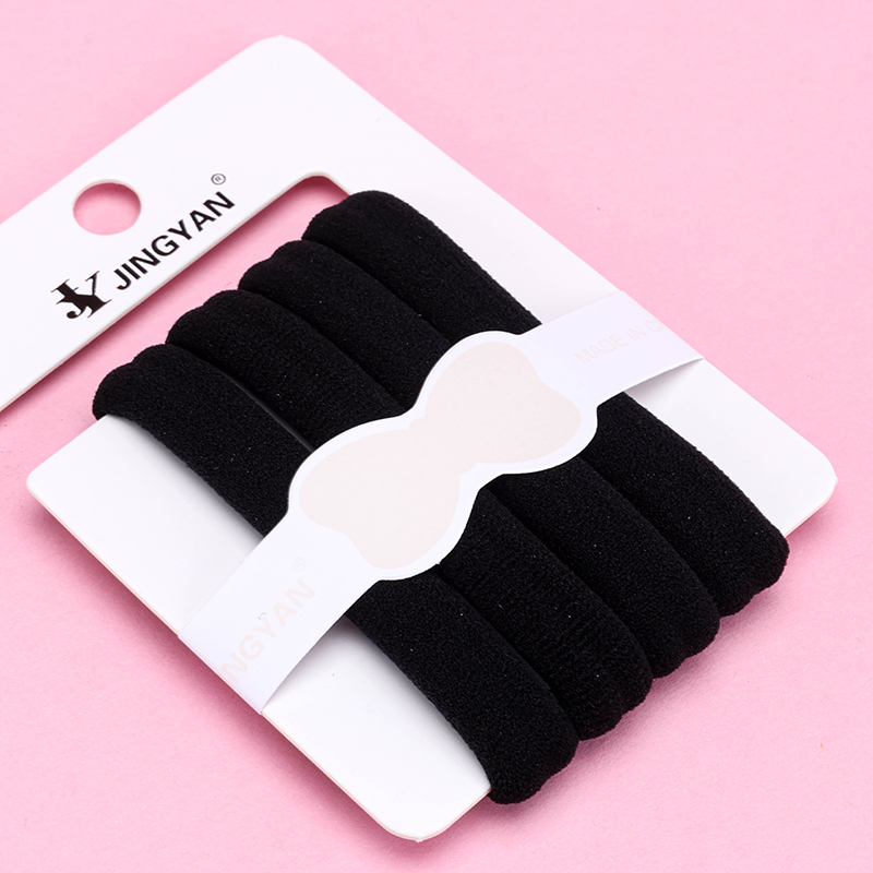 Boxed Four Black Wide Cotton Hair Bands