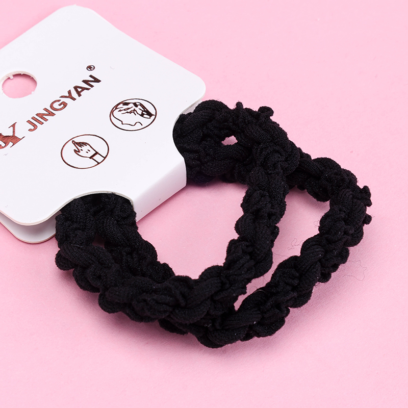 Boxed Two Black Base Elastic Hair Bands