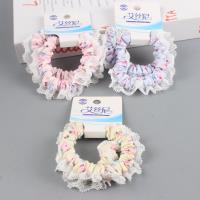 QY桃花碎花针织花边肠圈 3