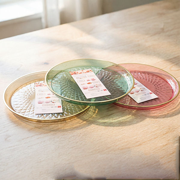 5322 Round Diamond Crystal Tray PET Mixed Colors