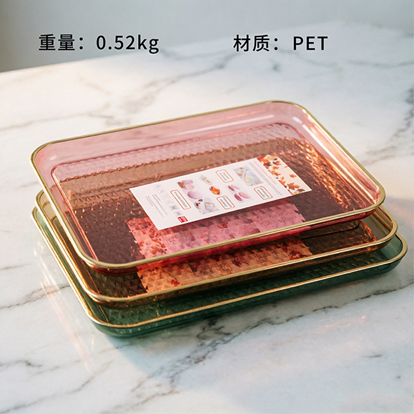 Rectangular Diamond Crystal Tray Assorted Colors