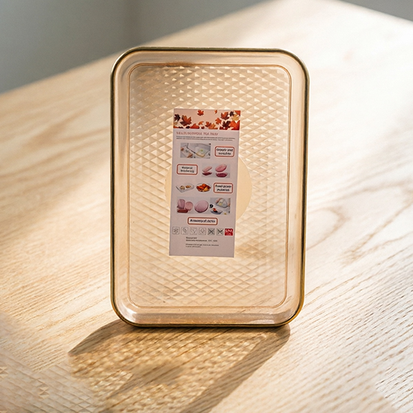 5323 Rectangular Diamond Crystal PET Tray Assorted Colors