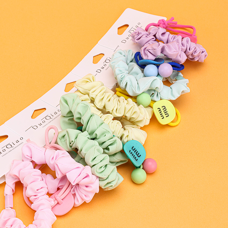 Color Square Bead Combination Elastic Hair Bands