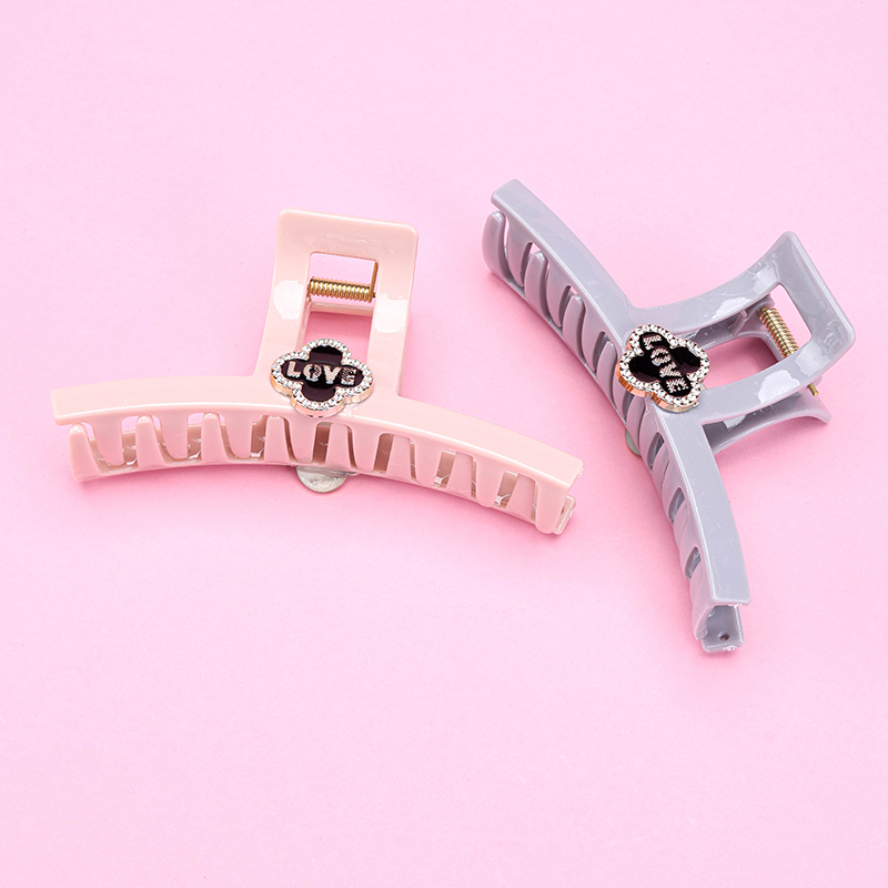 13 cm Plastic Double-Sided Clover Hair Claw Clip 4011801194
