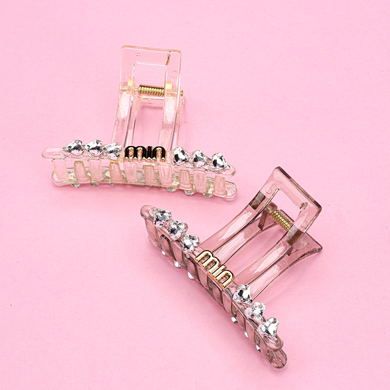 8 cm Double-Sided Letter Crystal Medium Hair Claw Clip PVC 4012000342