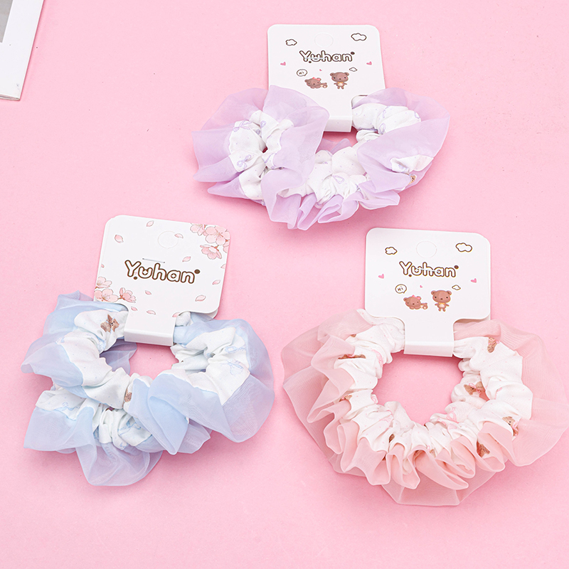 Basket Small Fresh Gauze Lace Fabric Hair Scrunchie 4012101895