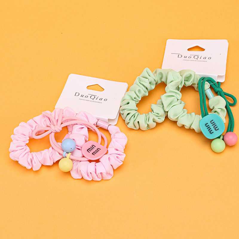 Color Square Bead Combination Elastic Hair Bands