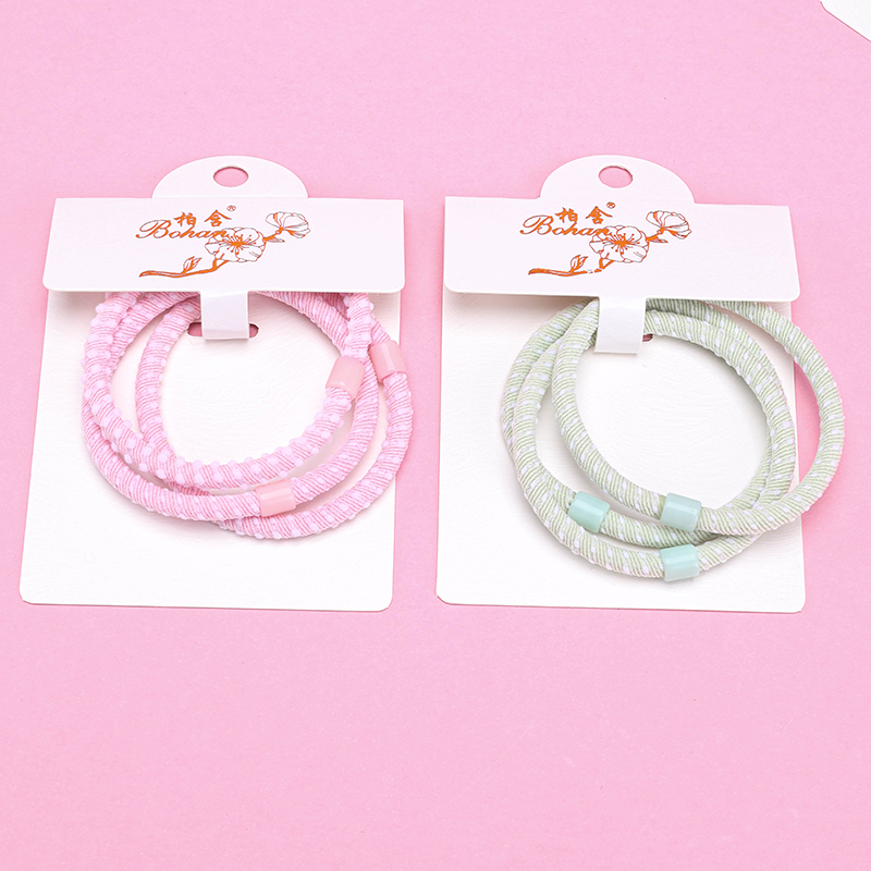 Three Macaron Short Tube Rubber Hair Bands