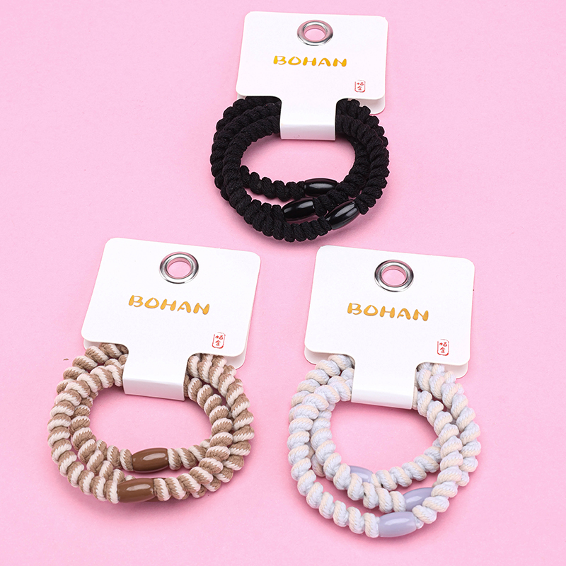 Three Curry High Elastic Twisted Hair Ties