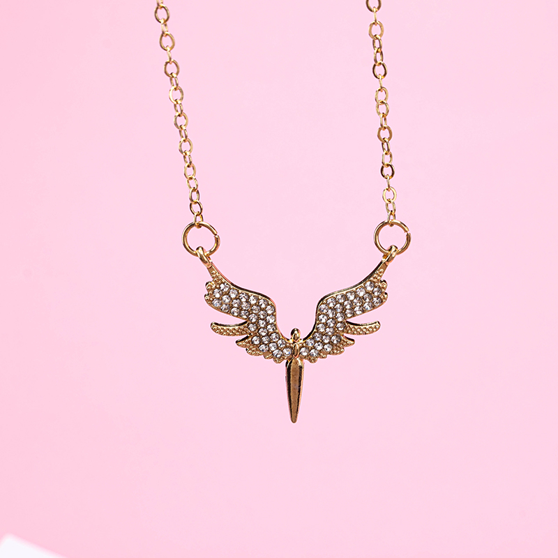 Rhinestone Angel Wing Necklace