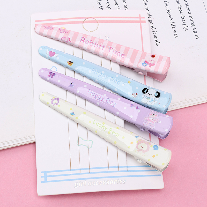 4 Cartoon Print Color Duckbill Hair Clip Alloy 4010402796