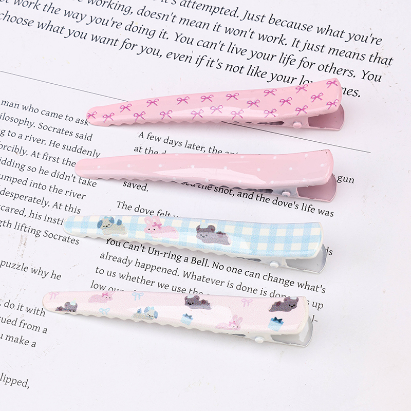 4 Cartoon Print Color Duckbill Hair Clip Alloy 4010402796